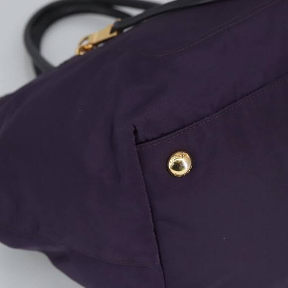 Prada Hand Bag Nylon Purple Gold Auth #155934P31B - Picture 14 of 15